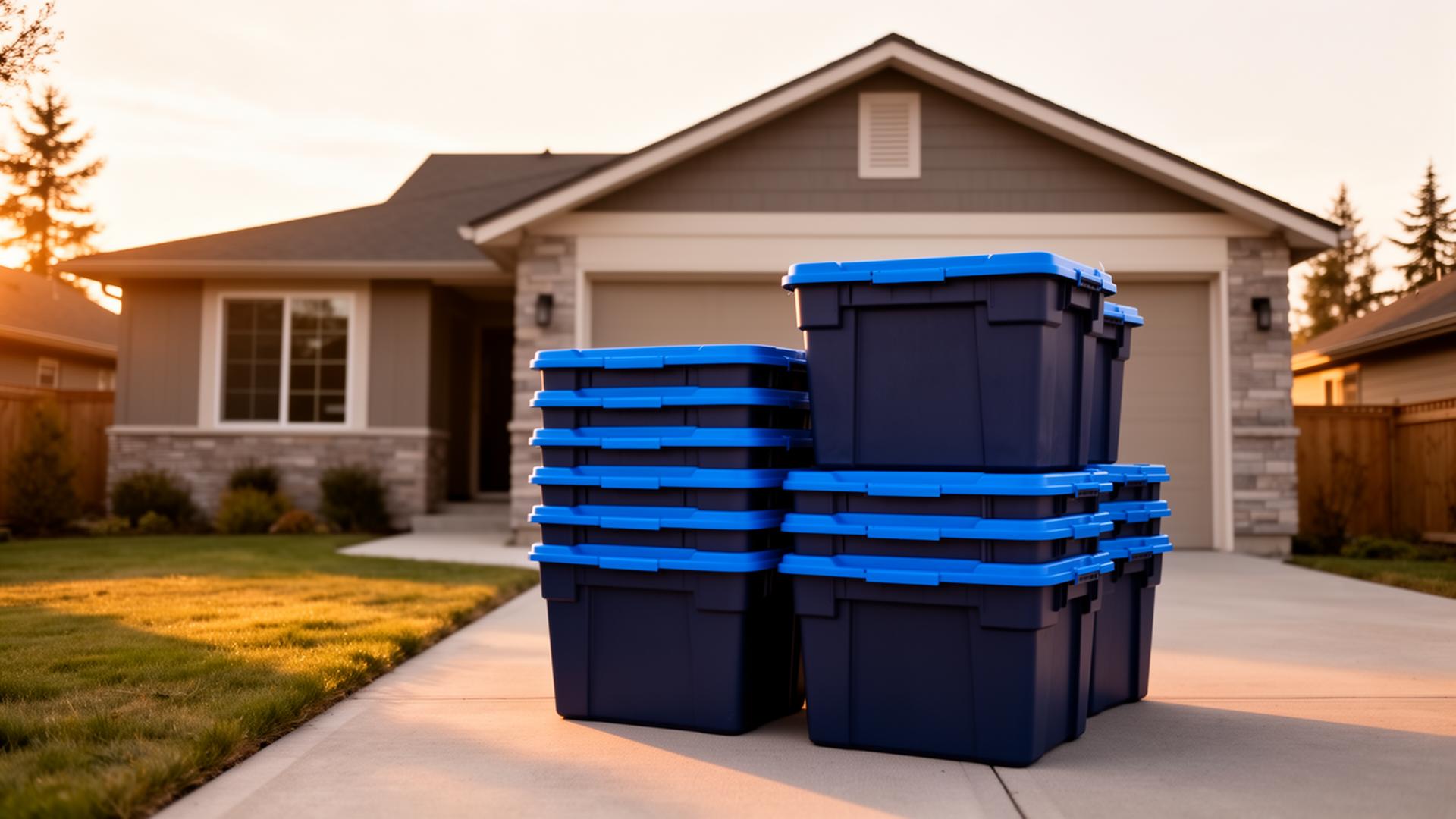 Stack of Tote Flow moving totes ready for delivery